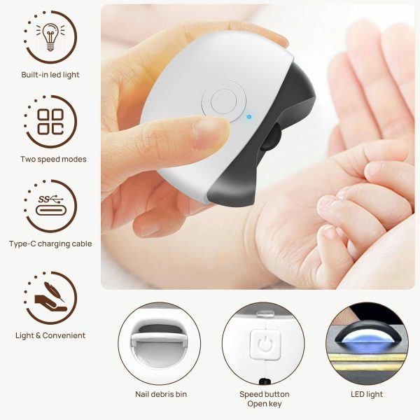 Electric Automatic Nail Clippers With Light Trimmer